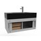 Castello Usa Nile 36" Wall Mounted Gray Vanity With Black Top And  Gold Handles CB-MC-36G-GLD-2053-BL - alternate 6